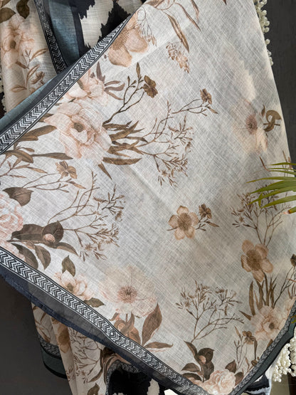 Linen floral frenchknot suit
