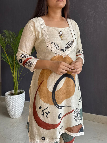 Abstract muslin Coord set