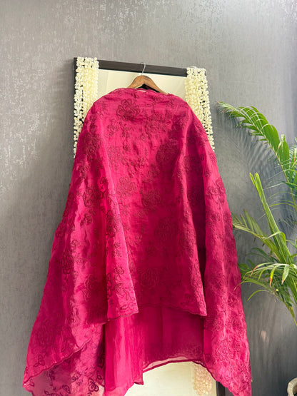 Luxurious monochromatic thread work suit
