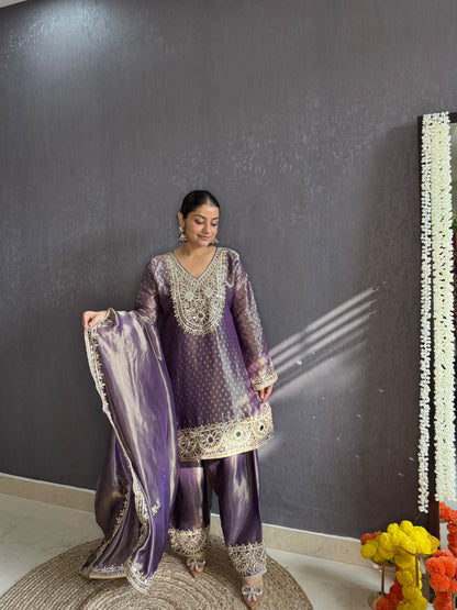 Luxurious mirrorwork farshi salwar set