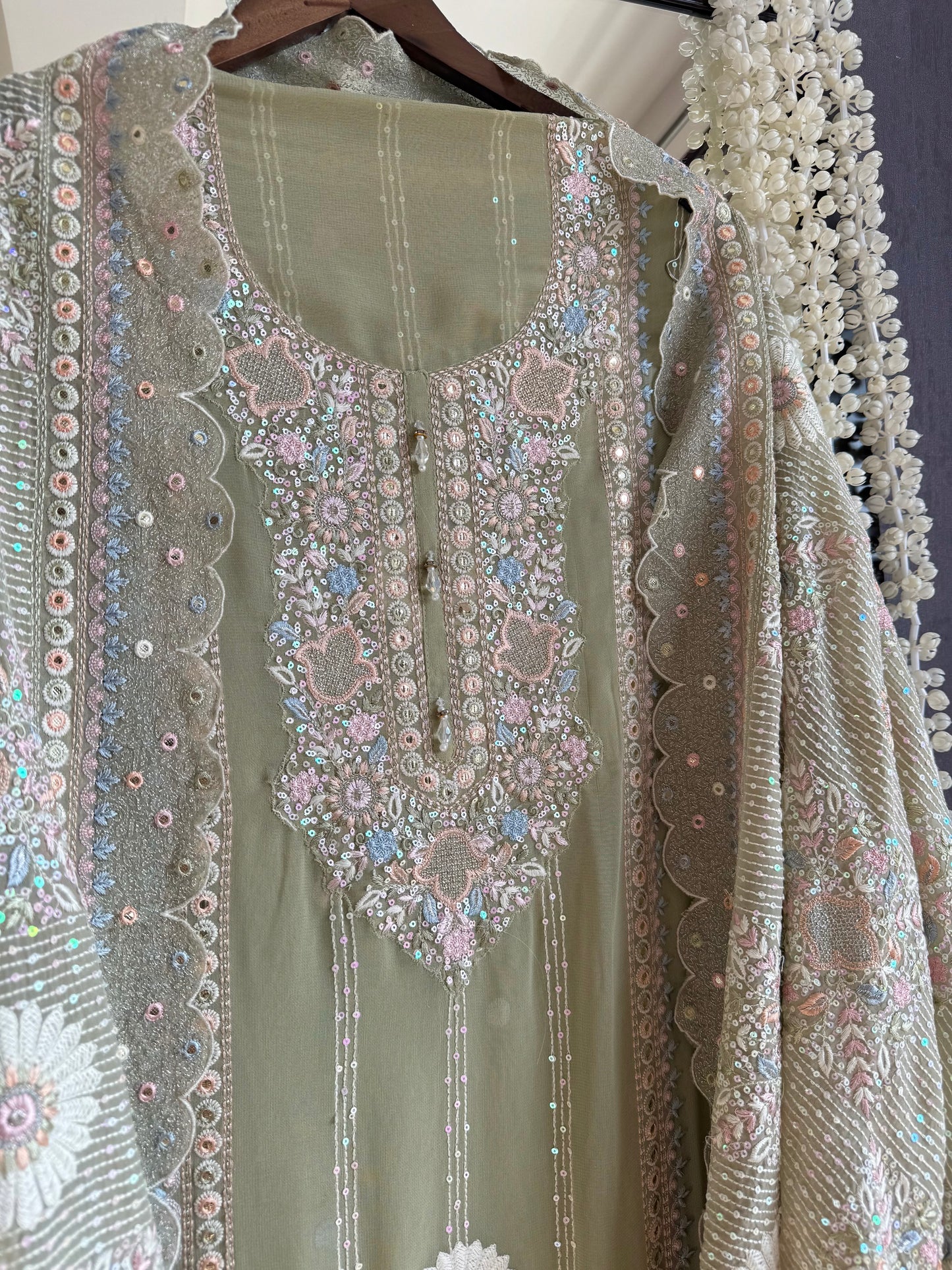 Lucknowi chikankari handwork suit