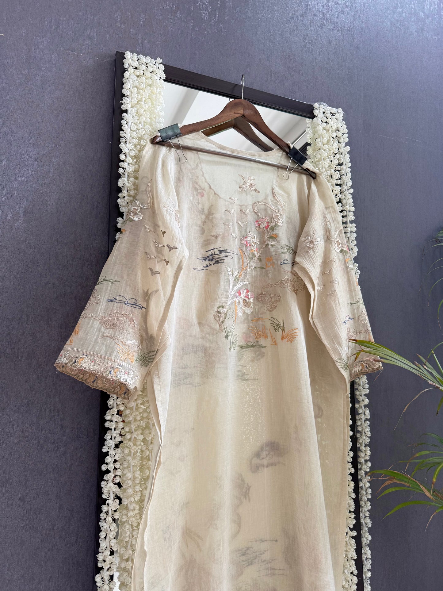 Luxurious Mul chanderi gota appliqué work suit