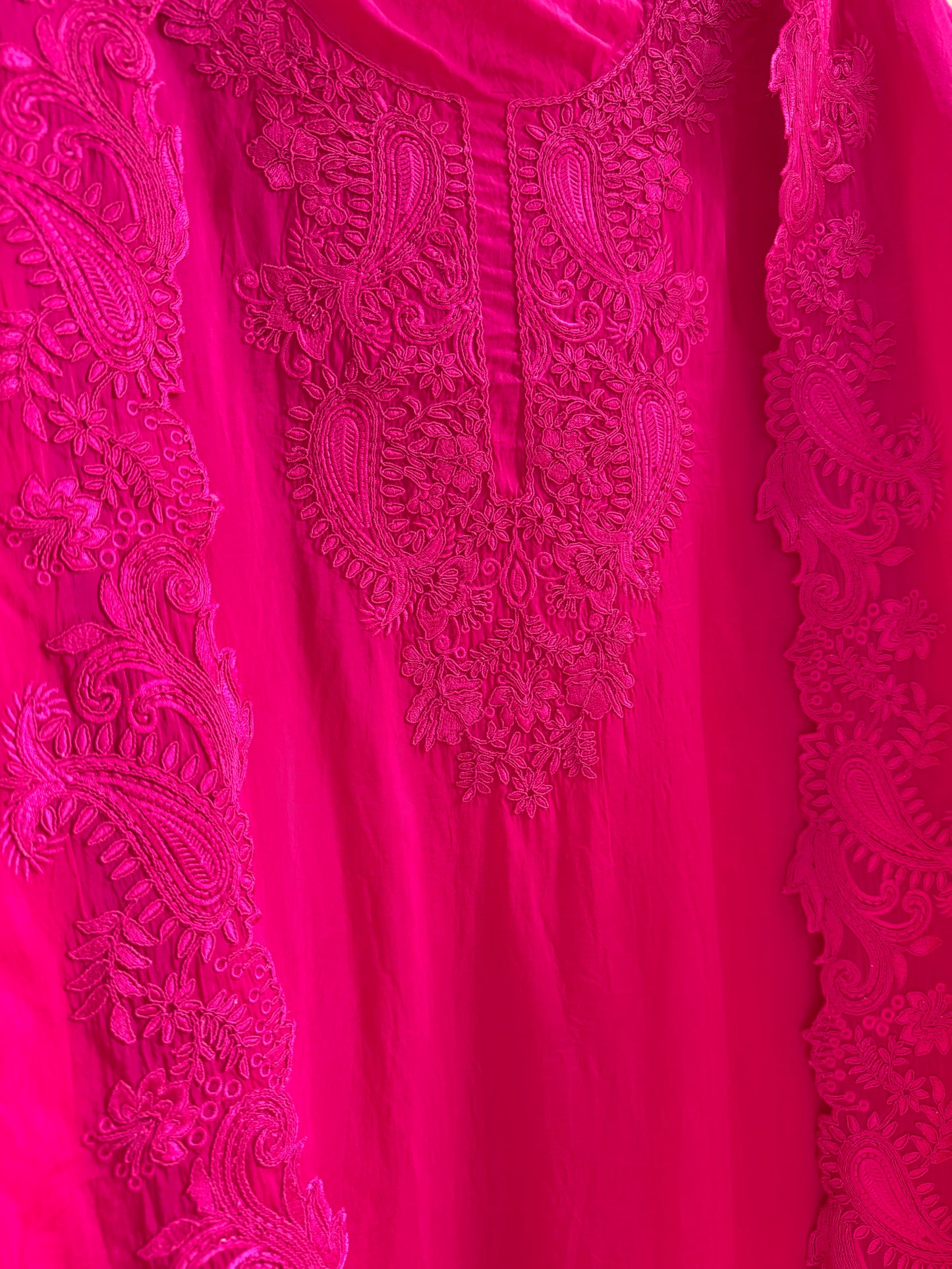Luxurious aari work organza suit