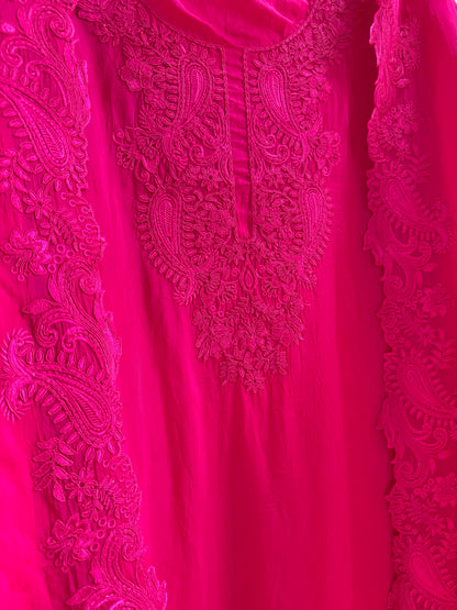 Luxurious aari work organza suit