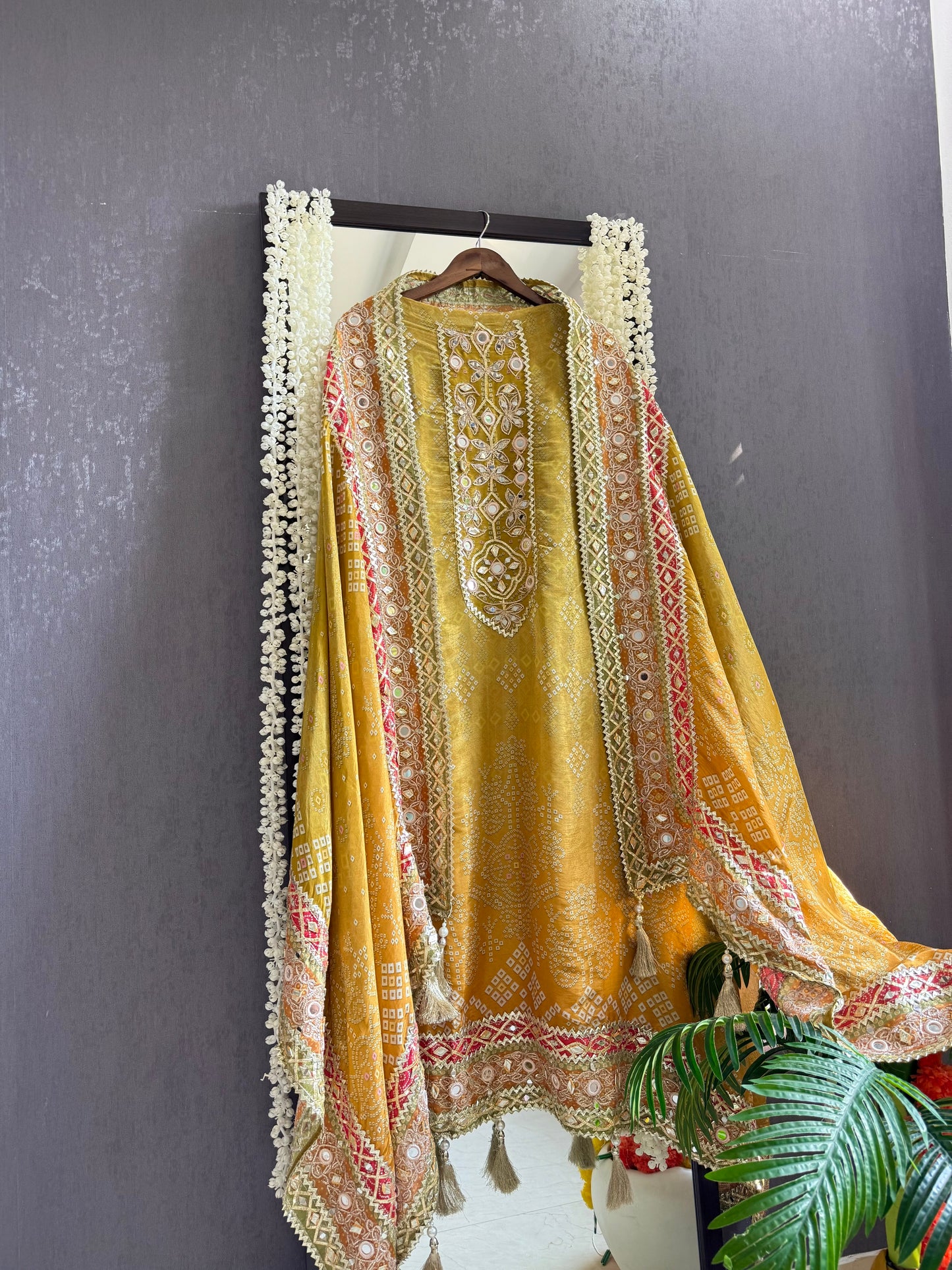 Luxurious bandhani ombré gotapatti suits