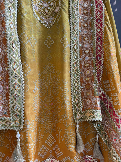 Luxurious bandhani ombré gotapatti suits