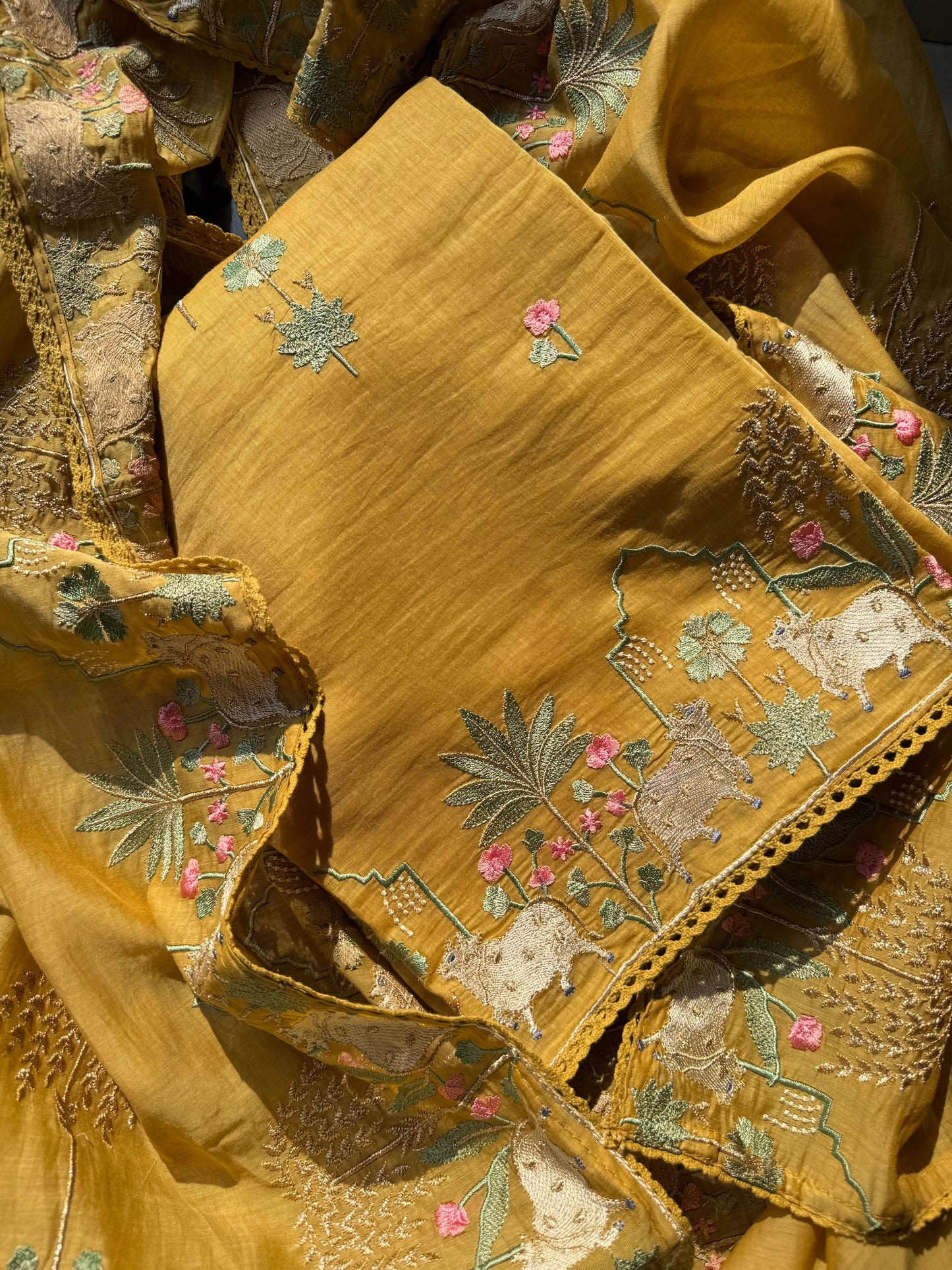 Luxurious Mul chanderi pichwai suit