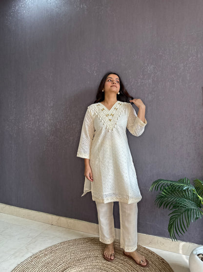 Schiffili mirror cotton Coord set