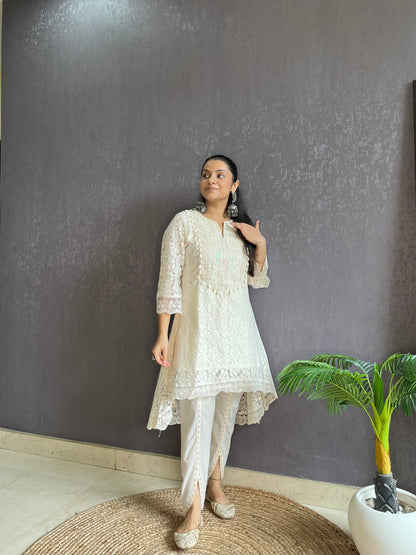 Pure cotton lace work coord