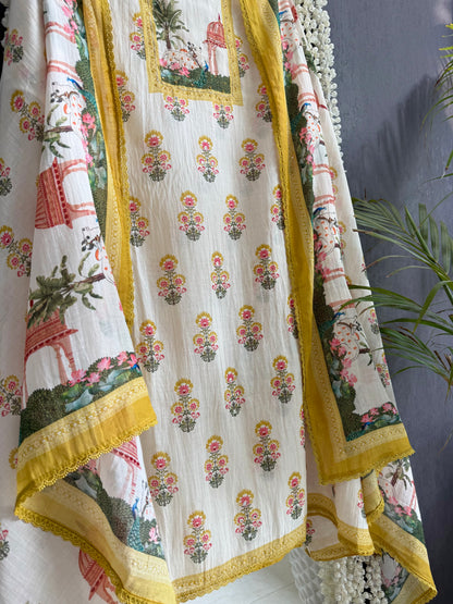 Mulmul cotton divine pichwai suit
