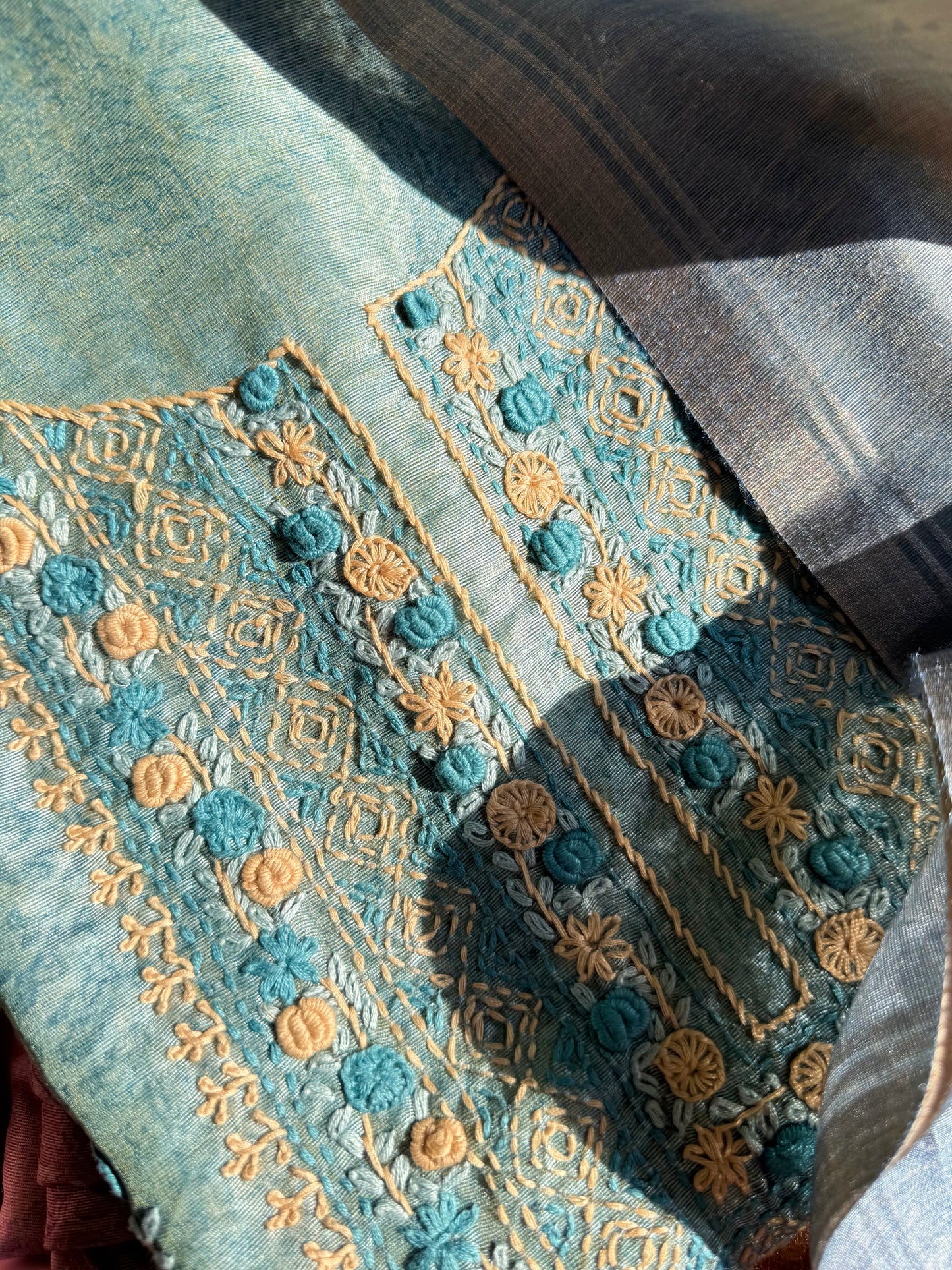 Pure linen frenchknot suit