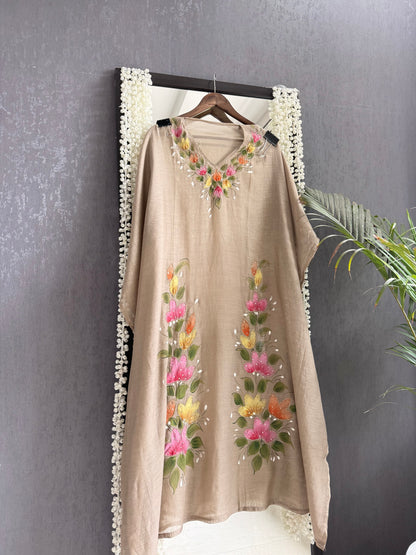 Premium chanderi handpainted suit