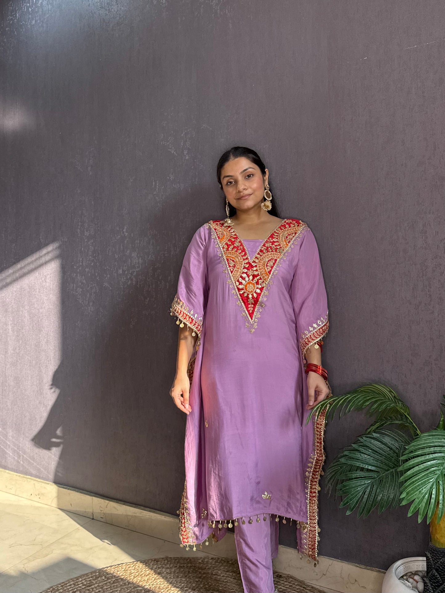 Gotapatti aari work kaftan set