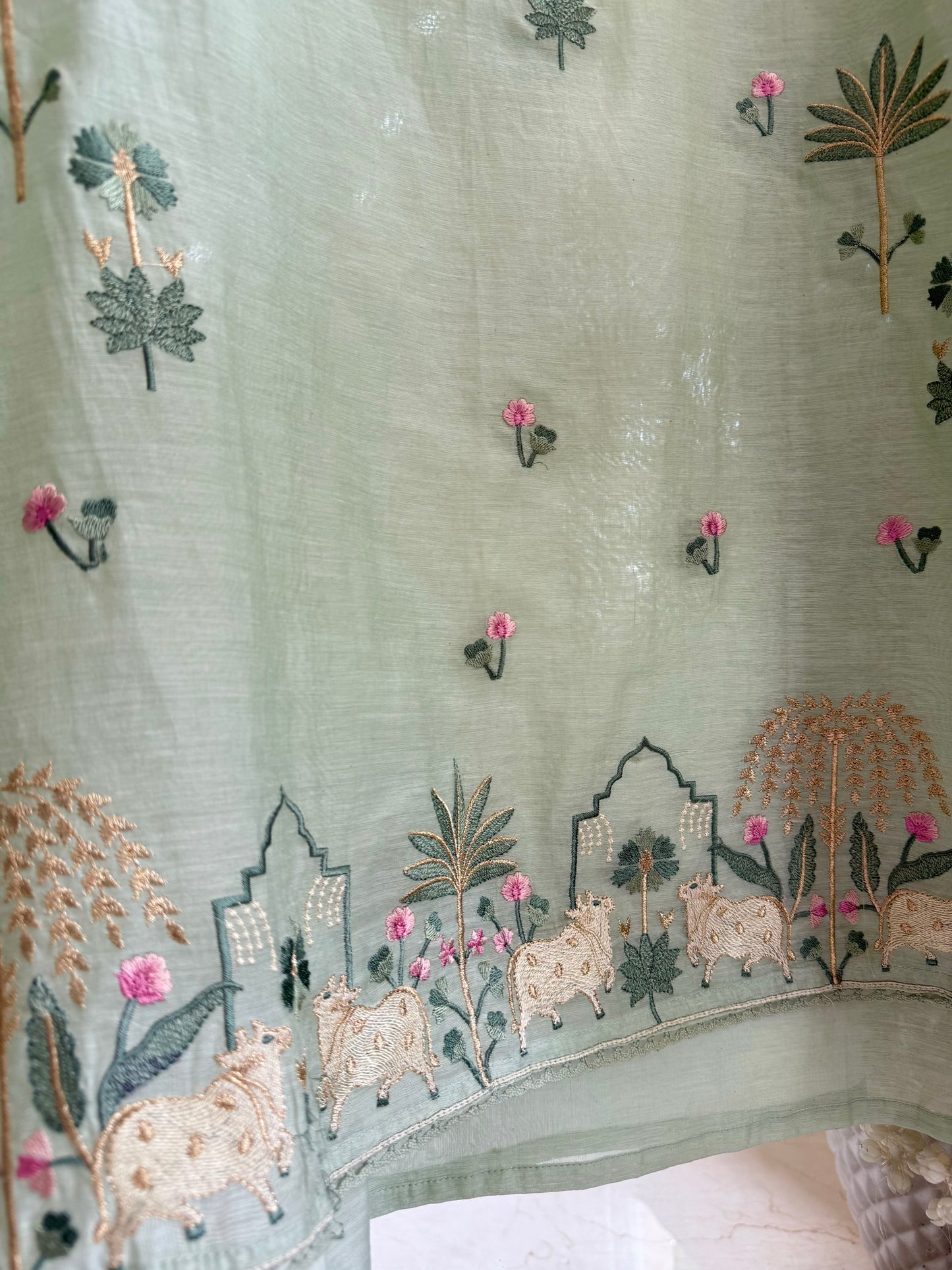 Luxurious Mul chanderi pichwai suit