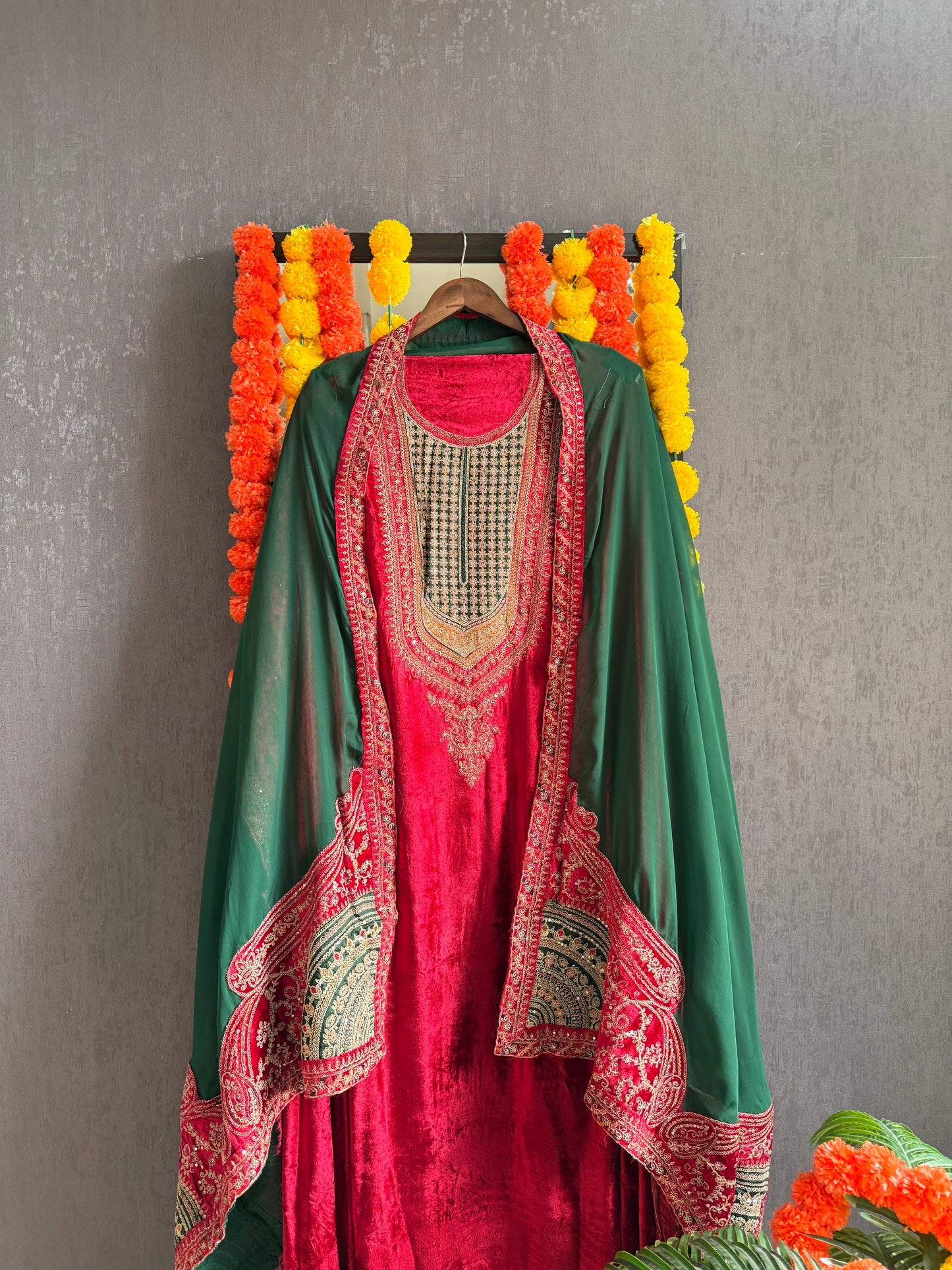 Velvet Marori Aari work suit