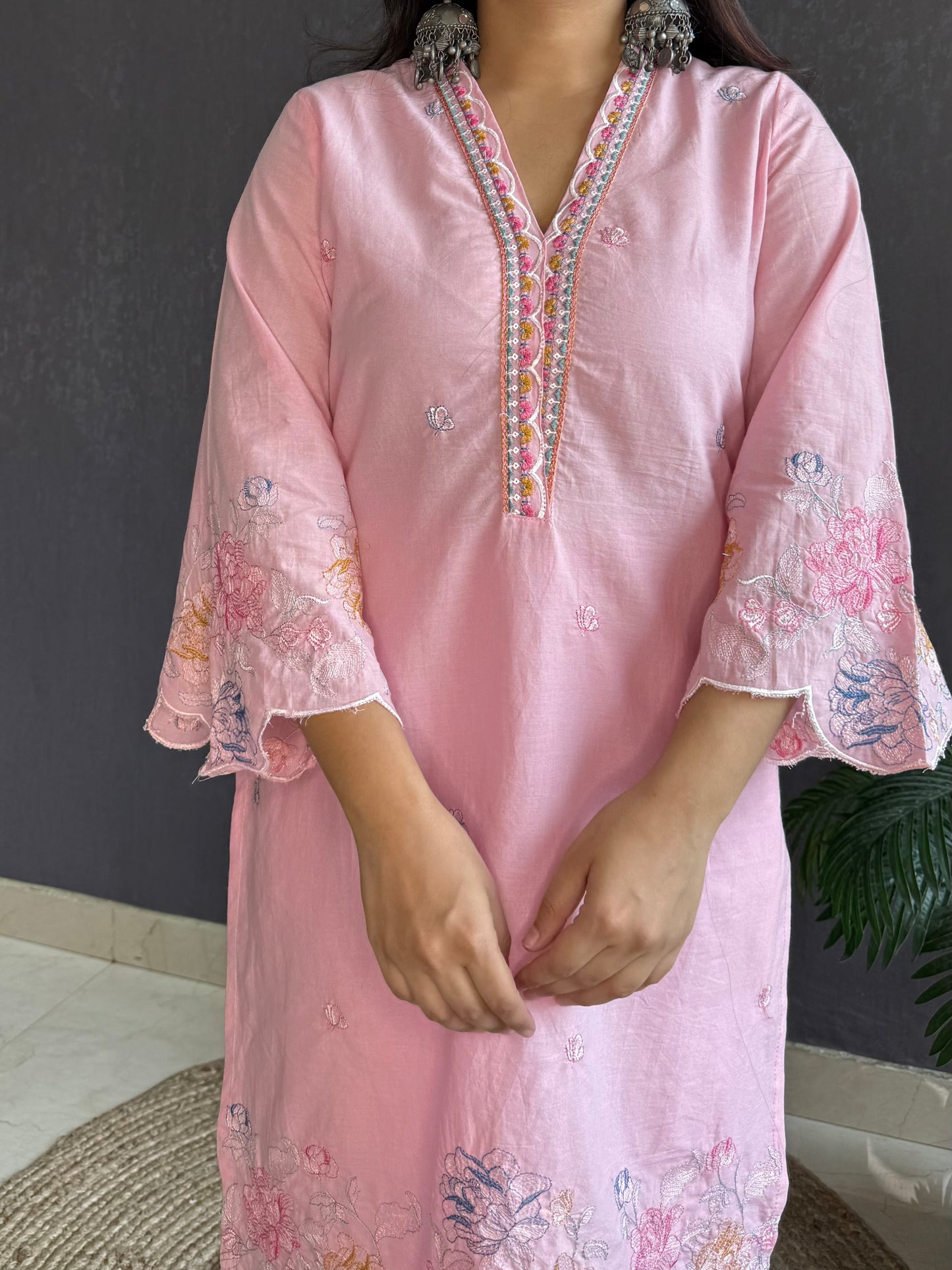 Premium cotton cutwork Coord set