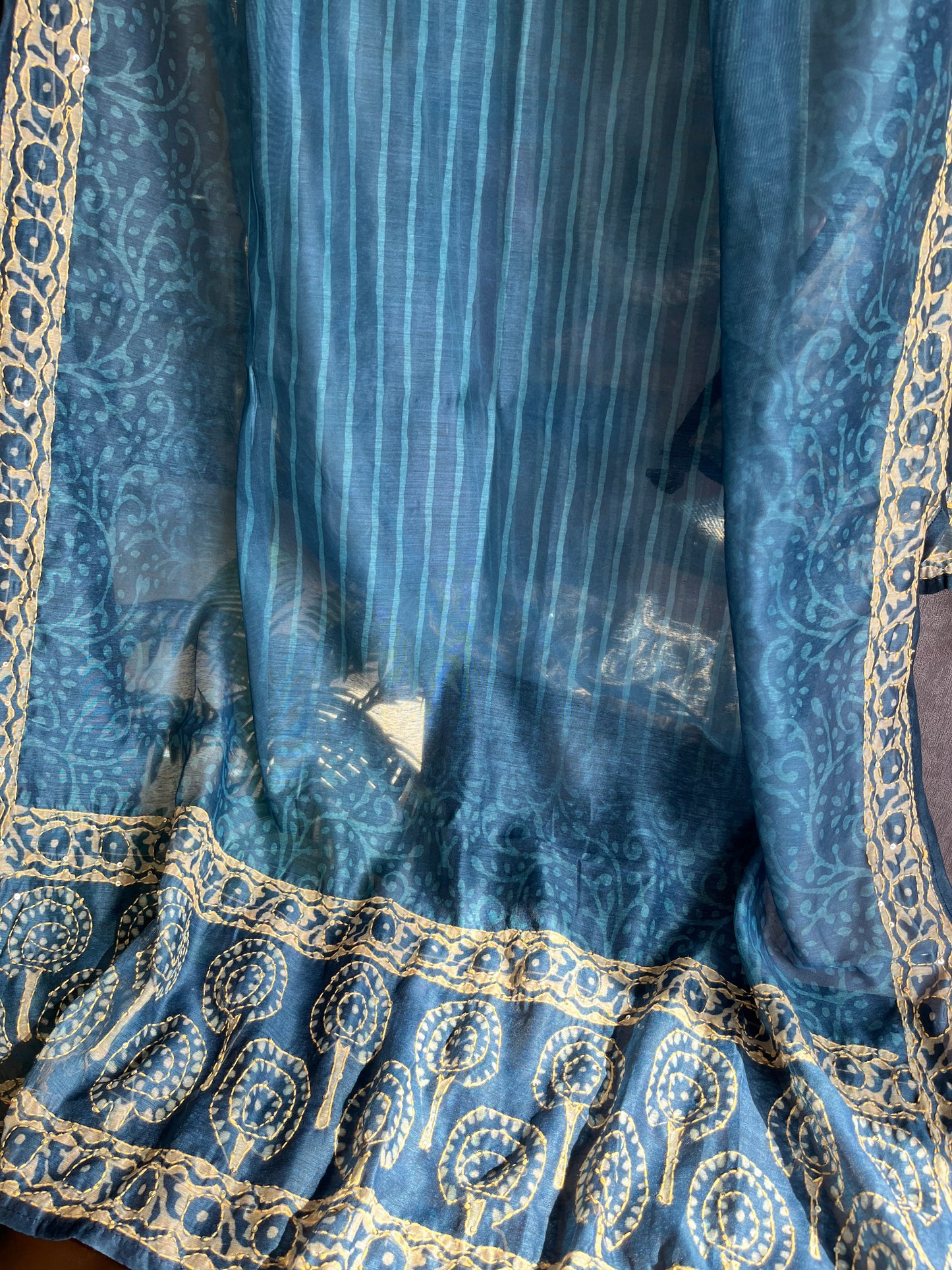 Maheshwari Kantha work Unstitched suit