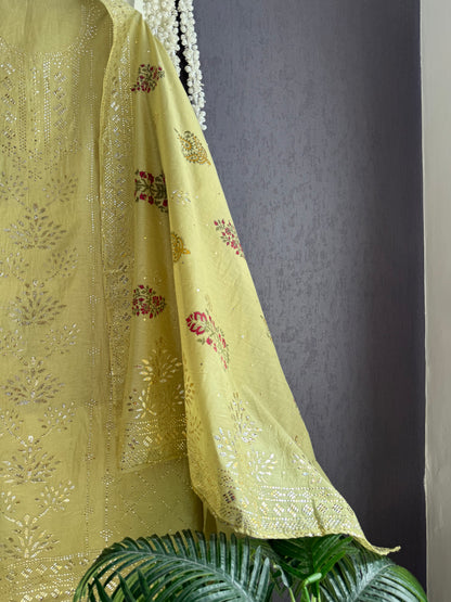 Chanderi mukaish suit