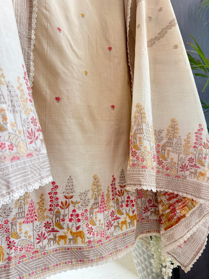 Cotton jamdani deers pinteresty suit