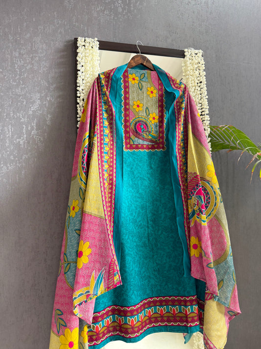 Mulmul cotton tribal art suit
