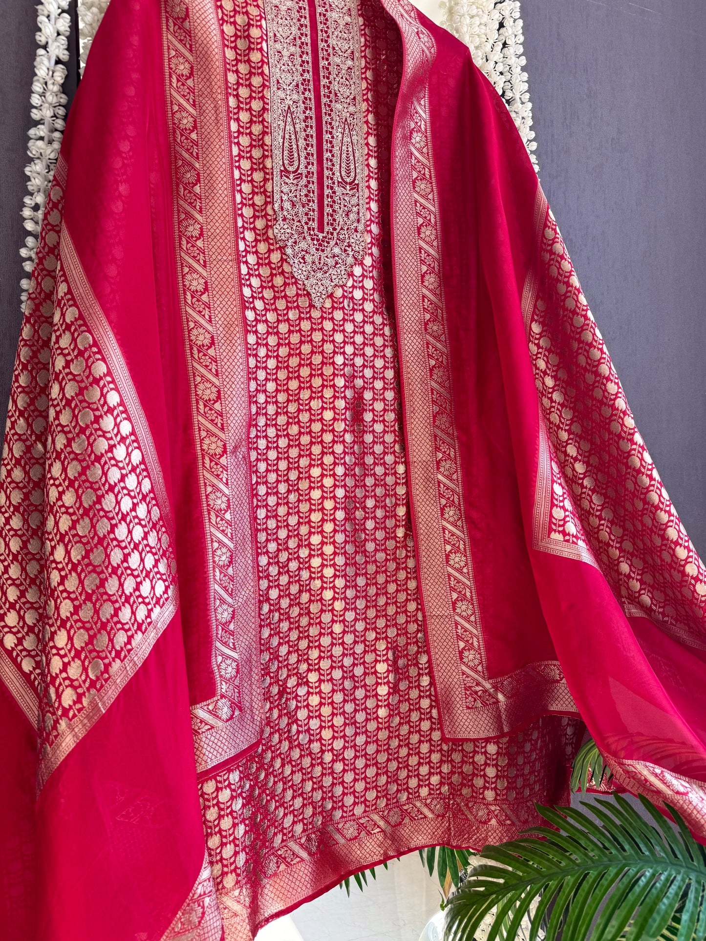 Brocade Benarsi silk suit