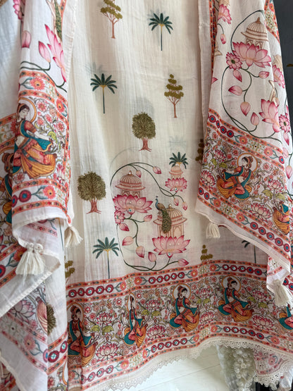 Mulmul cotton divine handwork suit