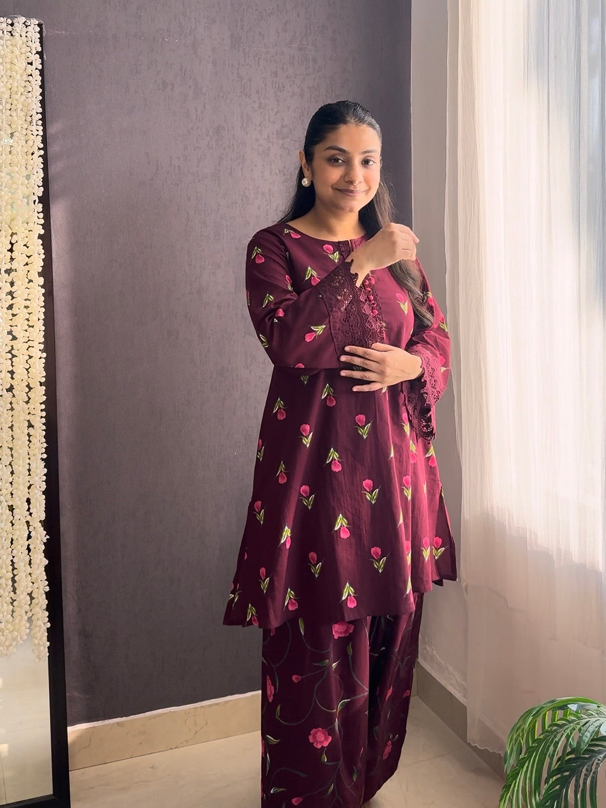 Cotton farshi coord set