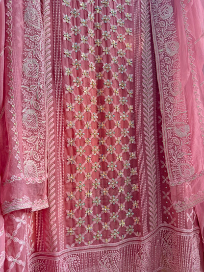 Lucknowi crystal handwork suit