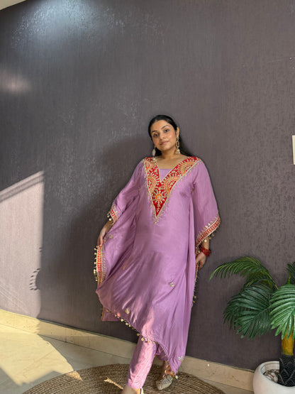 Gotapatti aari work kaftan set