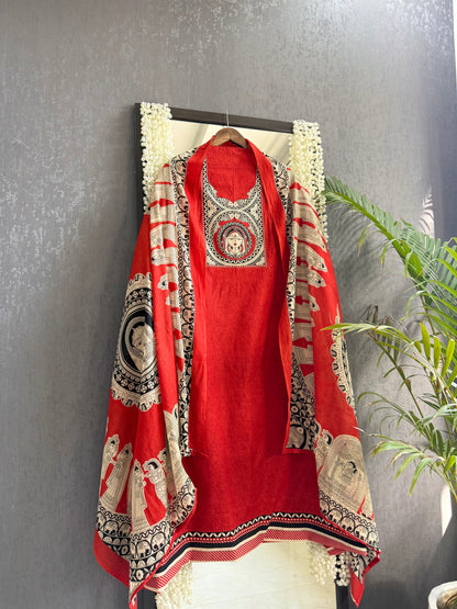 Mulmul cotton raani suit