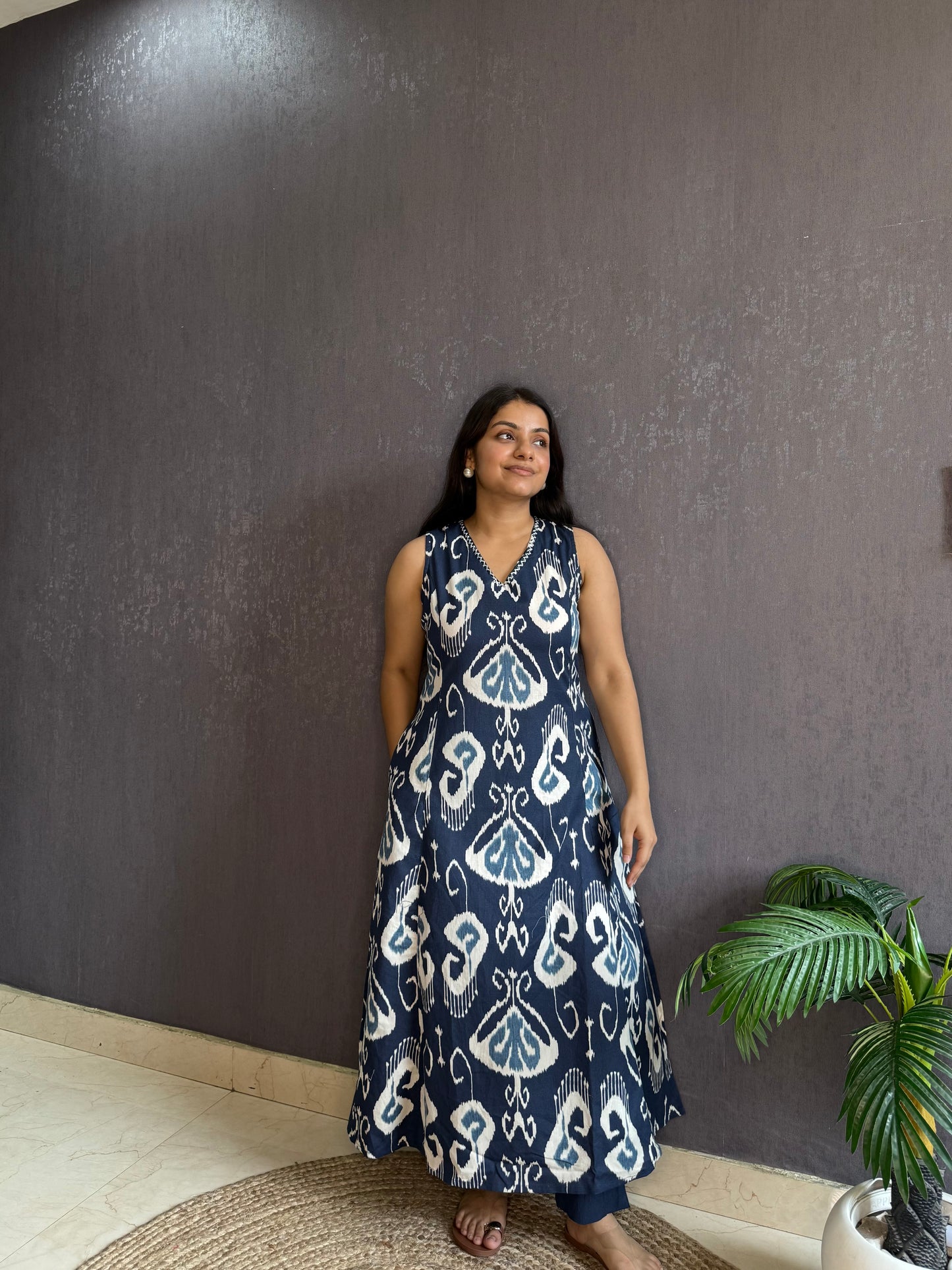 Pure cotton ikkat kurta set