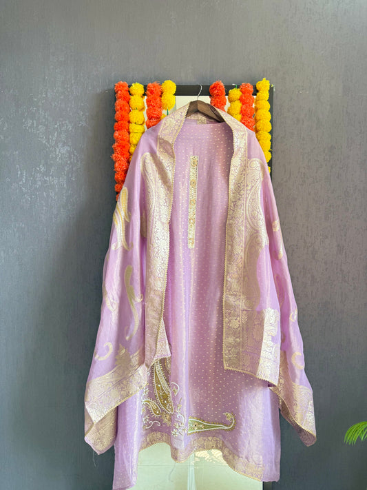 Luxurious handwork Tissue Benarsi silk suit