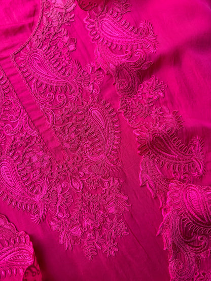 Luxurious aari work organza suit