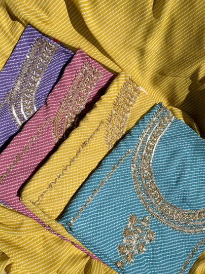 Punjabi Bandhani handwork suits