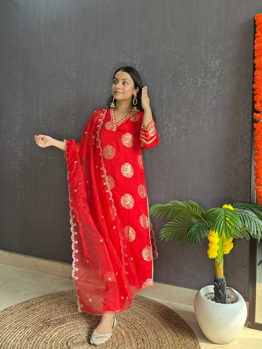 Benarsi aari work silk set