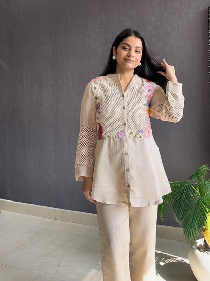 Linen floral Coord set