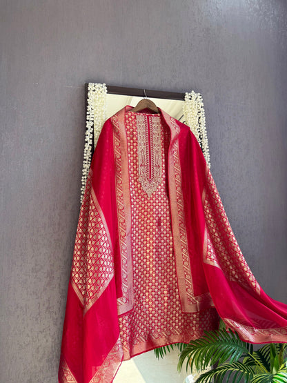 Brocade Benarsi silk suit