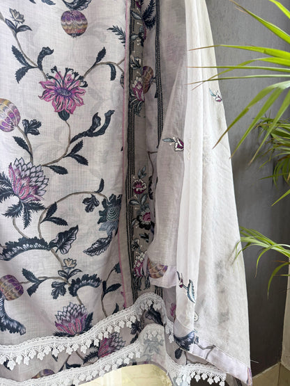 Luxurious Mul chanderi sanganeri suit