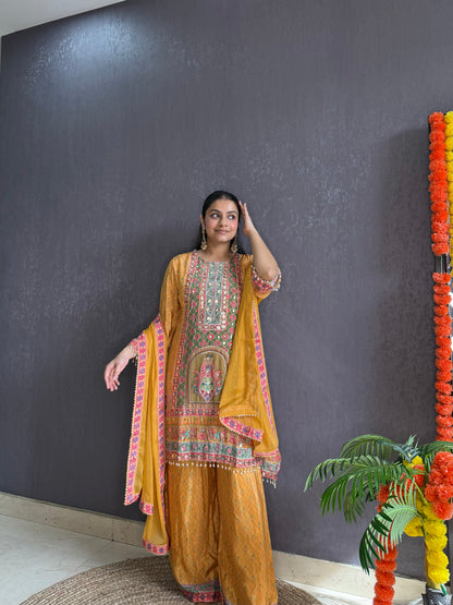 Zari embroidered Pakistani Suit