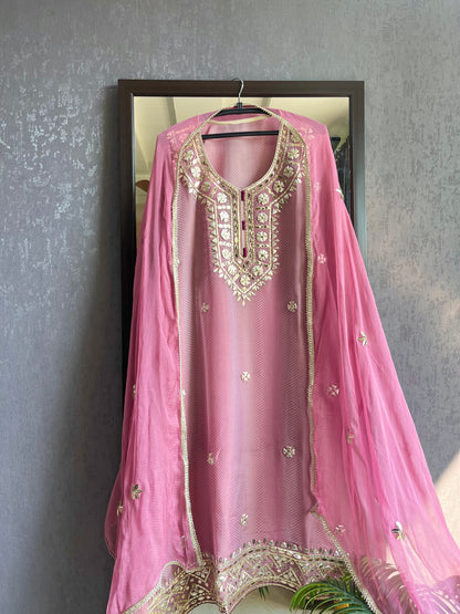 Gotta patti Tissue organza silk suit