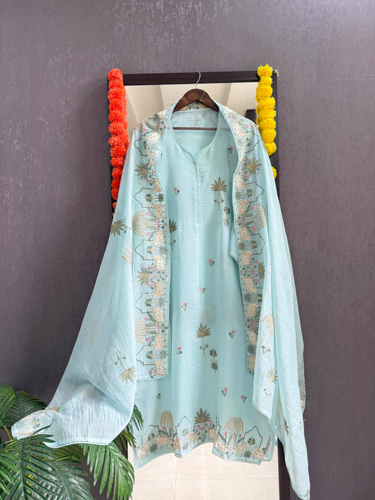 Luxurious Mul chanderi pichwai suit
