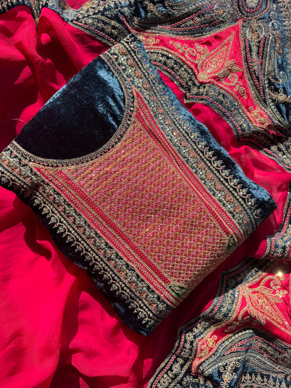 Velvet Marori Aari work suit