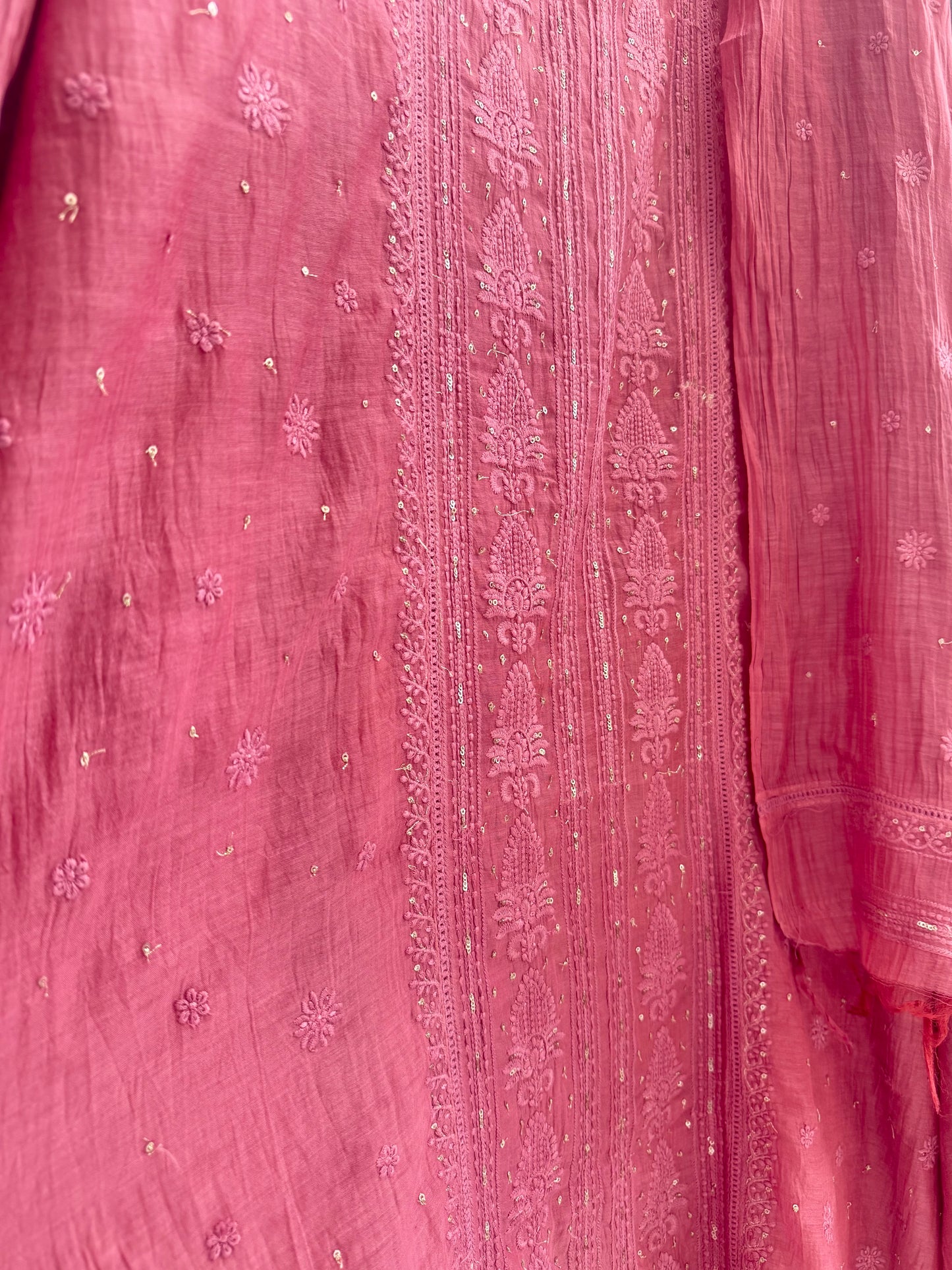 Luxurious Mul chanderi lucknowi handwork suit