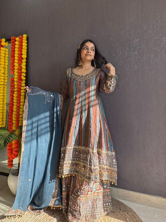 Pakistani gotapatti kalidaar Anarkali set