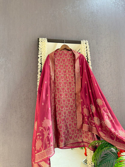Brocade Benarsi silk suit