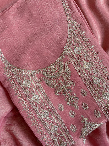 Crush tissue aari work suit