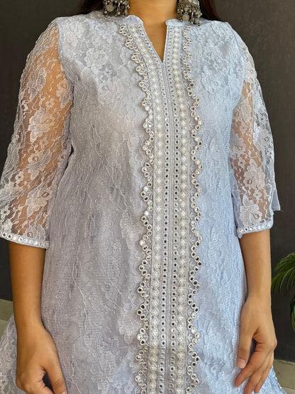 Pure cotton lace work coord