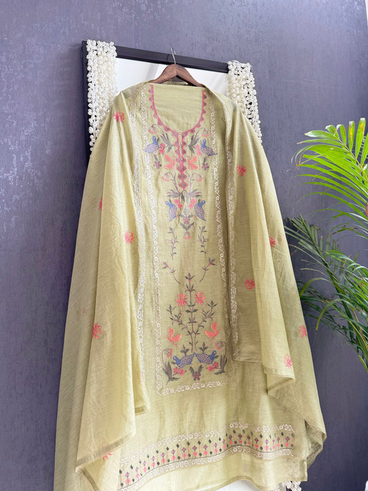 Luxurious Mul chanderi butterfly suit