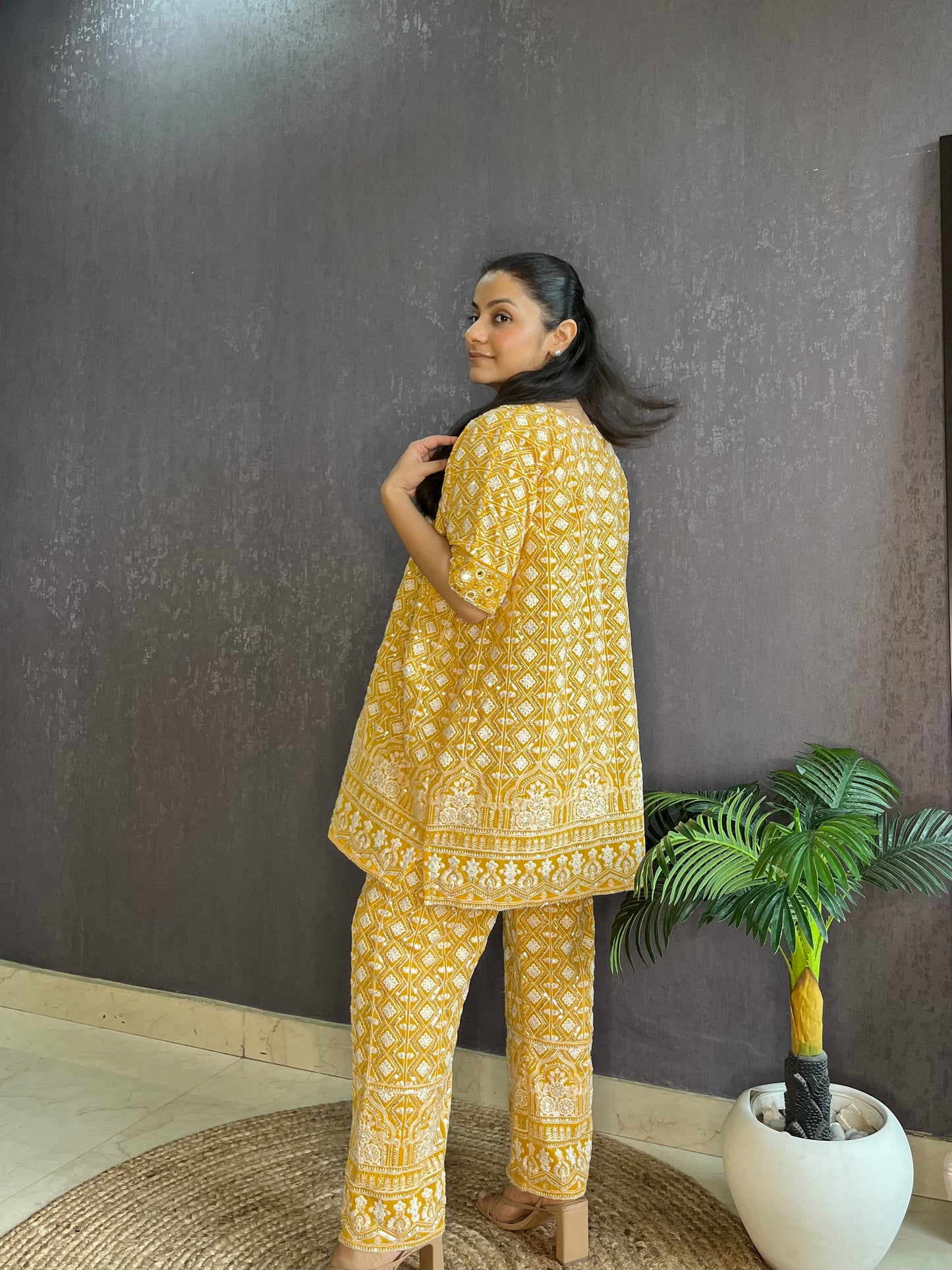 Lucknowi handwork festive Coord set