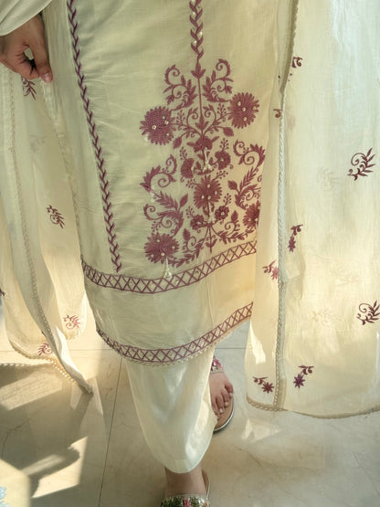 Mul cotton designer pearl suit